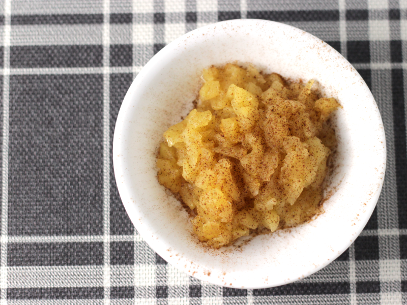 microwave applesauce recipe in a white bowl