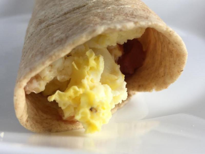 breakfast egg burrito on a plate