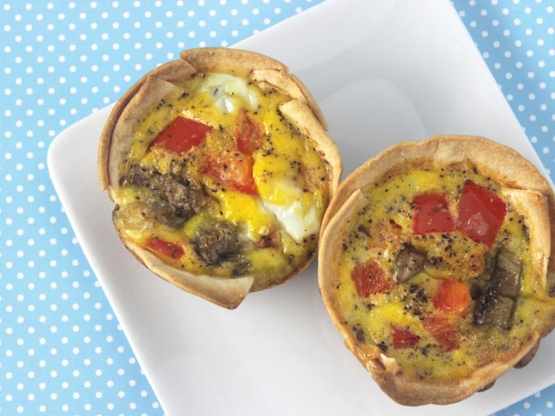 Two Tortilla Cups with Eggs