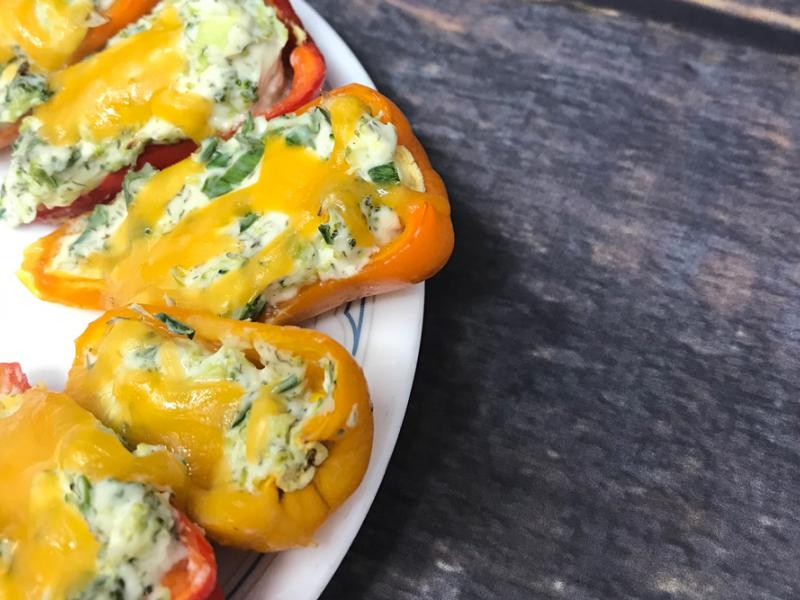 Broccoli and Chive Stuffed Peppers