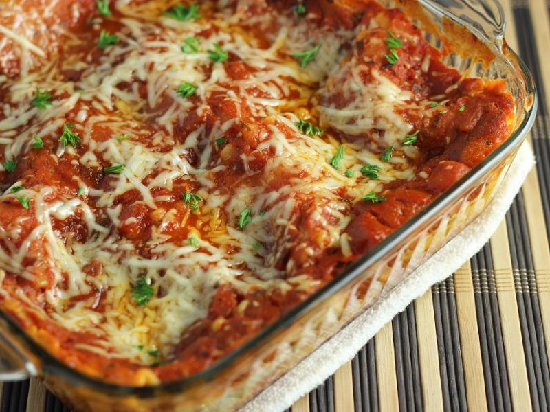 dish of quick lasagna